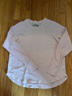 PJ Salvage Light Pink Waffle Knit Crew Shirt